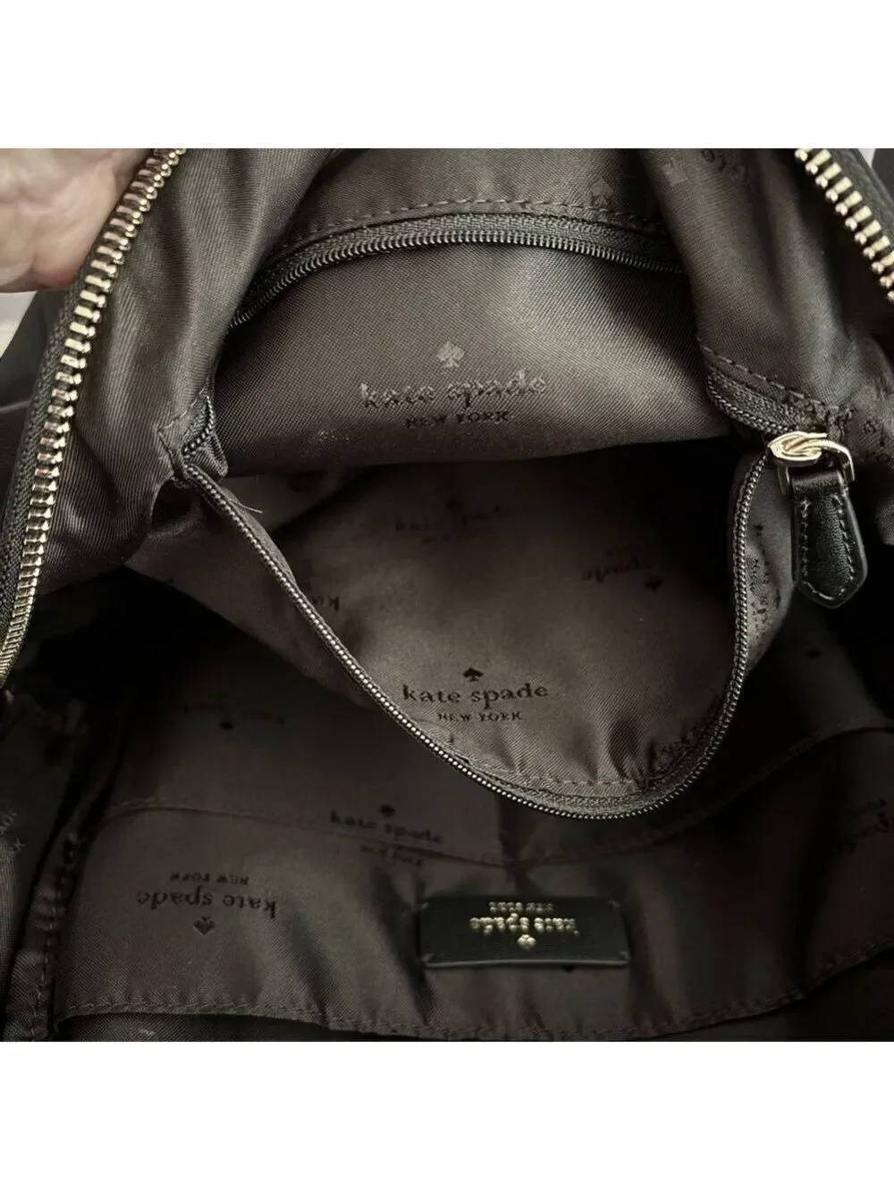 Kate Spade New York Chelsea Black Nylon Backpack | Gold Hardware | COA